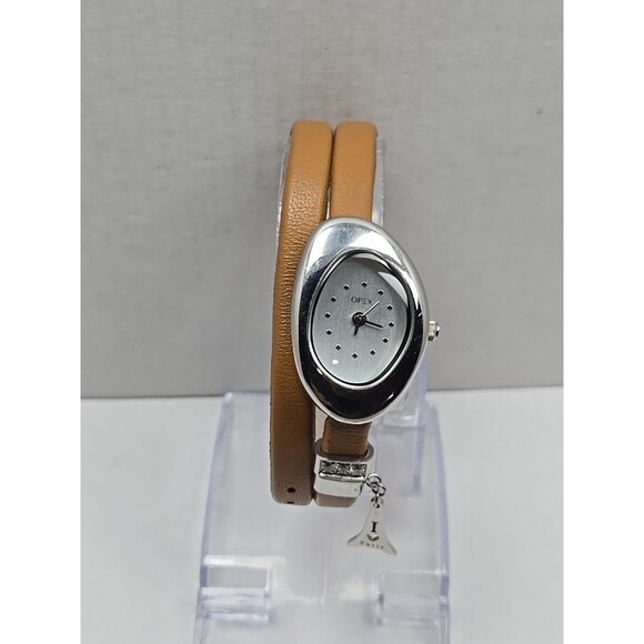 OPEX Accessories - Opex Womens Quartz Wrap Watch Oval Dial New Battery Tan Leather Strap 30M Petite